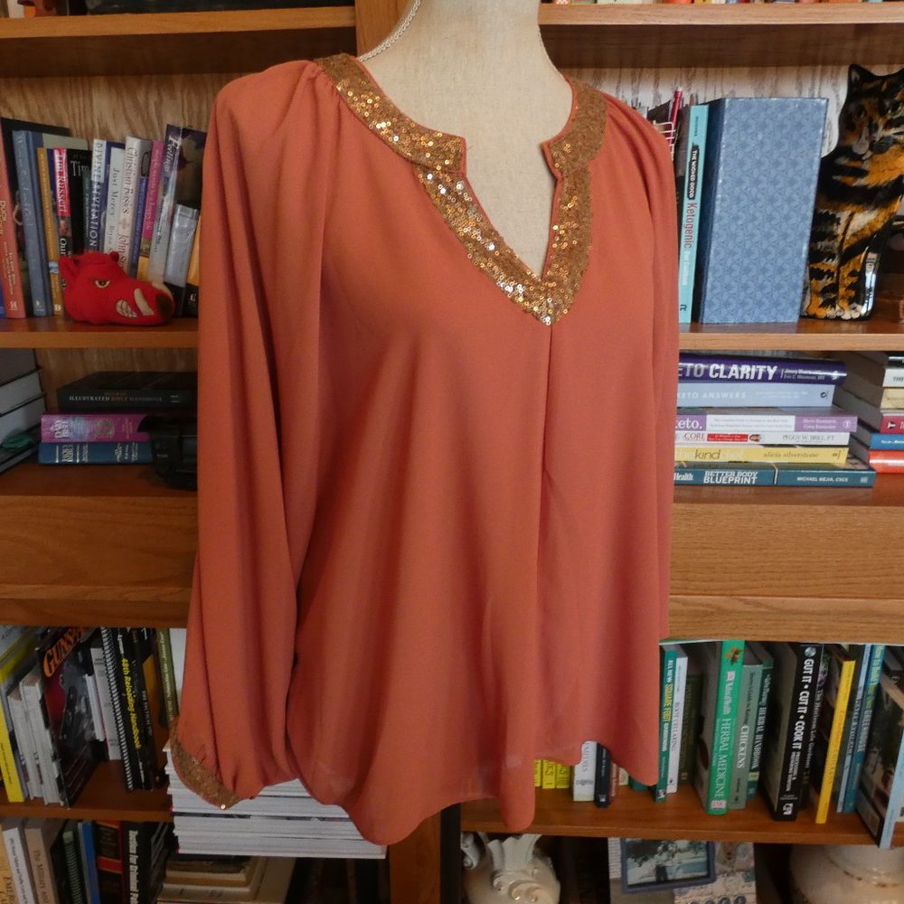 Umgee Dusty Rose Sequined Poncho